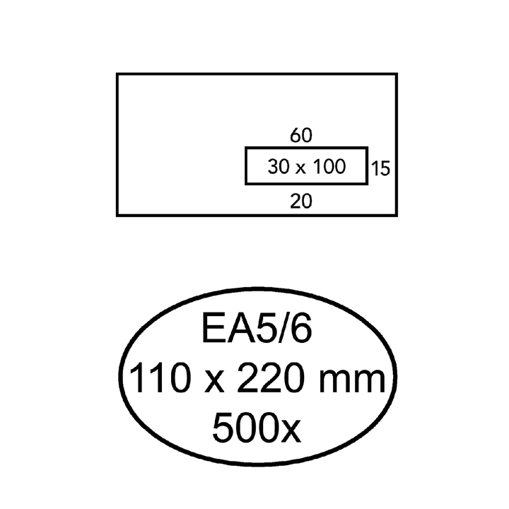 Envelop quantore venster ea5/6 vr30 zk 80gr wit - 0