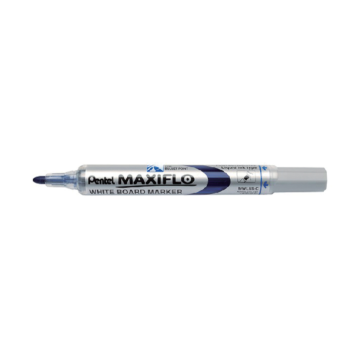 Viltstift pentel mwl5 whiteboard maxiflo 1mm blauw(010888) - 0