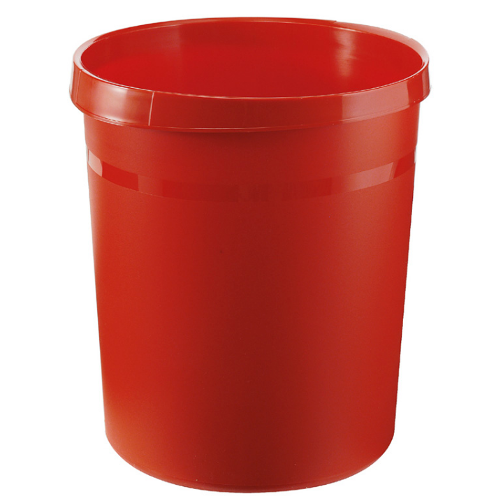 Kunststof papierbak, rond, 18 liter, rood, VB 090071 - 0
