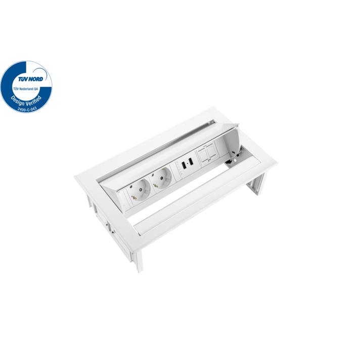 Filex, Power Desk In, 2x 230V, 2x USB, 1x keystone, wit - 1