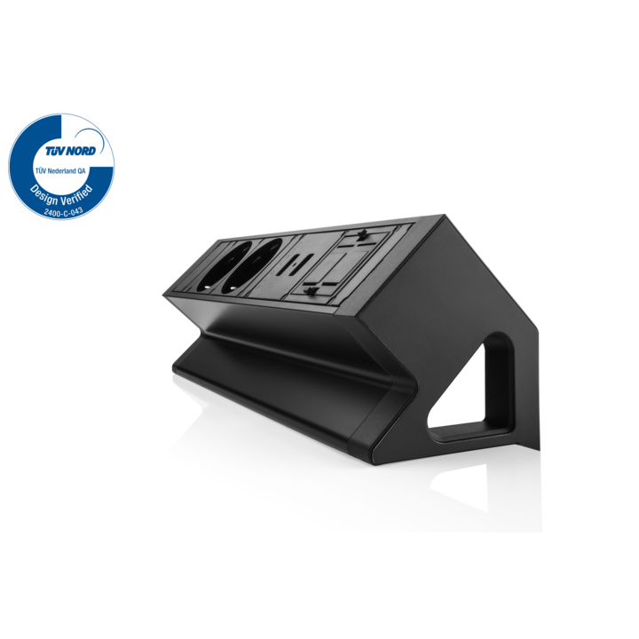 Filex, Power Desk Up 2.0, 2x 230V, 2x Usb, keystone, zwart - 1