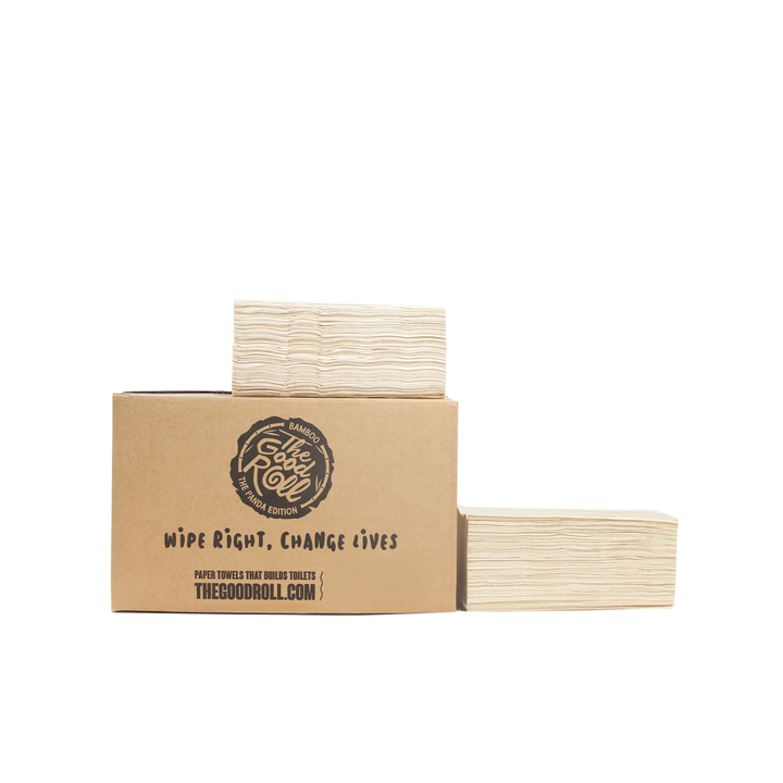 The Good Roll | Bamboe Handdoekjes | 23x21cm | 2-Laags | Naturel | 99000 (4.000 stuks) - 0