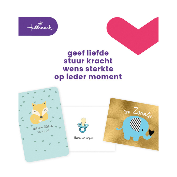 Wenskaart hallmark navulset geboorte zoon 6 stuks(30181766) - 0