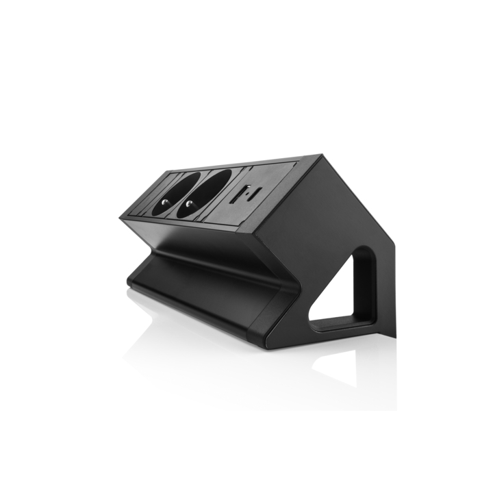Filex, Power Desk Up 2.0, 2x 230V Frans, 1x USB A+C, zwart - 1