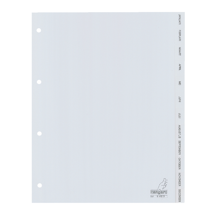 Tabblad kangaro g412j a4 4r pp 12dlg jan-dec grijs(g412j) - 0