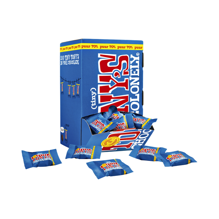 Tony's Chocolonely, 9 gram, tiny puur, nlrtp900 (doos á 100 stuks) - 0