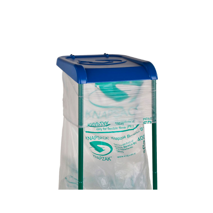 Deksel voor stalen zakhouder 400 liter, blauw, VB 419294 - 0