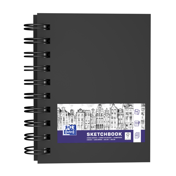 Schetsboek oxford a6 80vel 100gr spiral(400152649) - 0