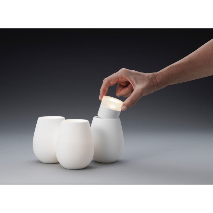 Duni | LED Lamphouder | 103x85mm | Tropical White | 186492 (6 stuks) - 1