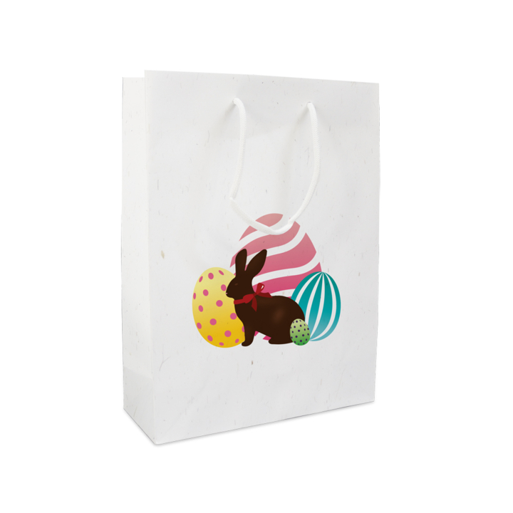 Luxe pasen tassen,Easter eggs 20+8x26cm, wit, (100st) - 0