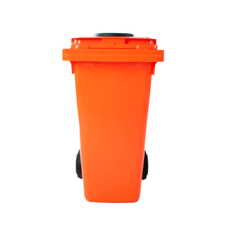 Mini-rolcontainer met rozet, 120 liter, oranje, VB 120500 - 1