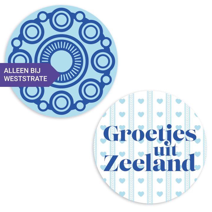 Geschenk etiket, 50mm rond, Zeeland, tweeluik (500 stuks) - 0