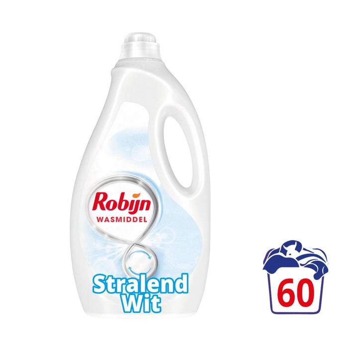 Robijn Stralend Wit, vloeibaar wasmiddel, 3 liter, 60 wasbeurten, 8720181103094 (1 stuk) - 0