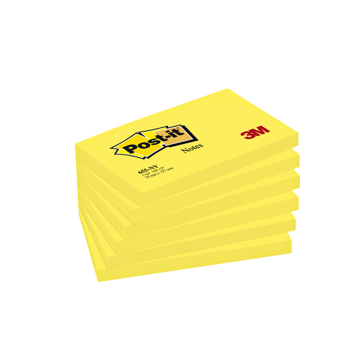 Memoblok 3m post-it 655 76x127mm neon geel - 0