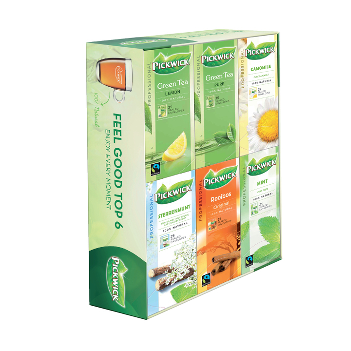 Pickwick Professional, thee, 2 gram, feel good top 6, 4016929 (6 pakken á 25 stuks) - 0