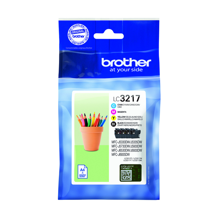 Inkcartridge brother lc-3217 zwart + 3 kleuren(lc3217val) - 0