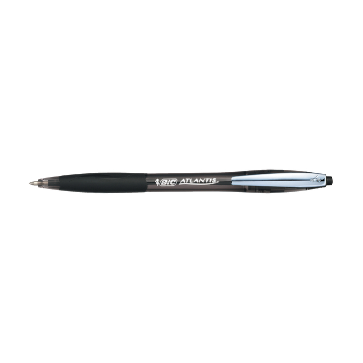 Balpen bic atlantis metalen clip zwart(902133) - 0