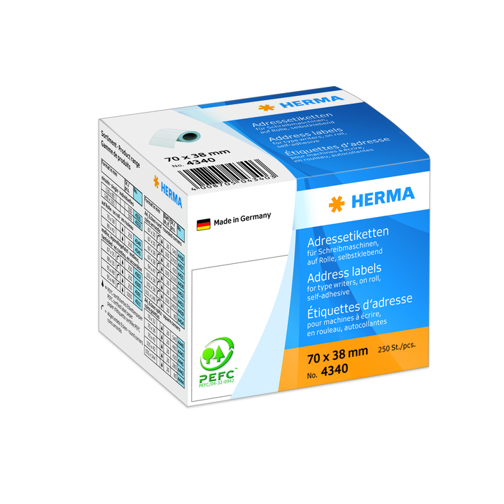 Etiket herma adres 4340 70x38mm 250st - 0