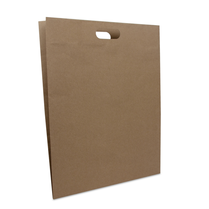 Draagtas, papier, 40x50+2x5cm, greep gestanst, bruin (100st) - 0
