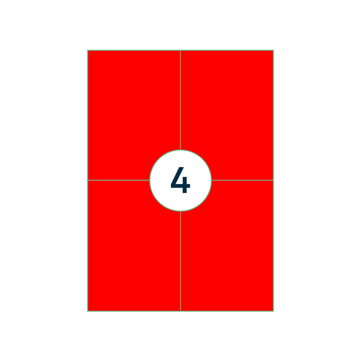 Etiket rillprint 105x148mm fluorrood 400 etiketten(b84222) - 2