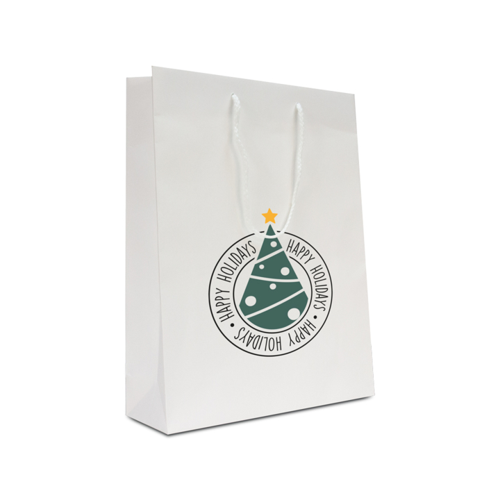 Luxe papieren tas, Kerst, 40+10x35cm, Happy Holidays (25) - 0