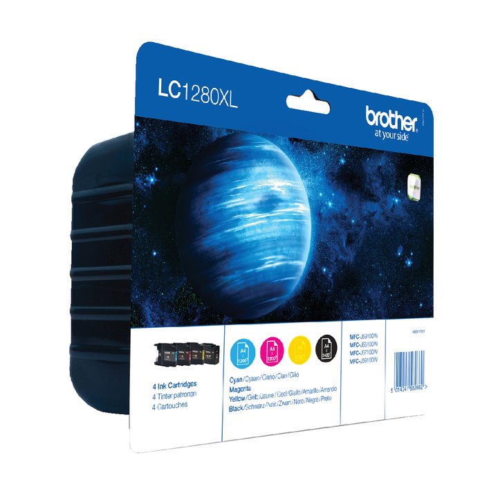 Inkcartridge brother lc-1280 xl zwart + 3 kleur(lc-1280xlval - 0