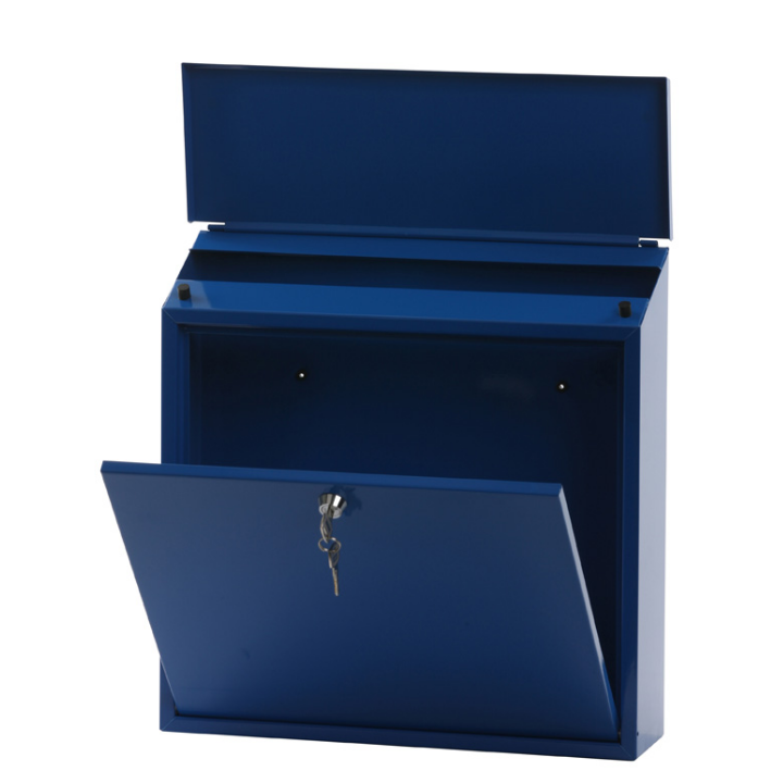 Wandbrievenbus Malagan, 370x115x370 mm, blauw, VB 440050 - 1