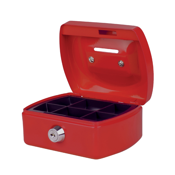 Geldkist pavo 125x95x60mm met gleuf rood(8008377) - 0