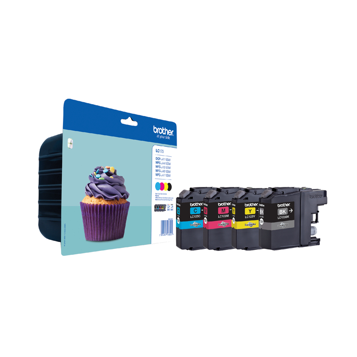 Inkcartridge brother lc-123 valuepack zw bl rd gl(lc123valb) - 0