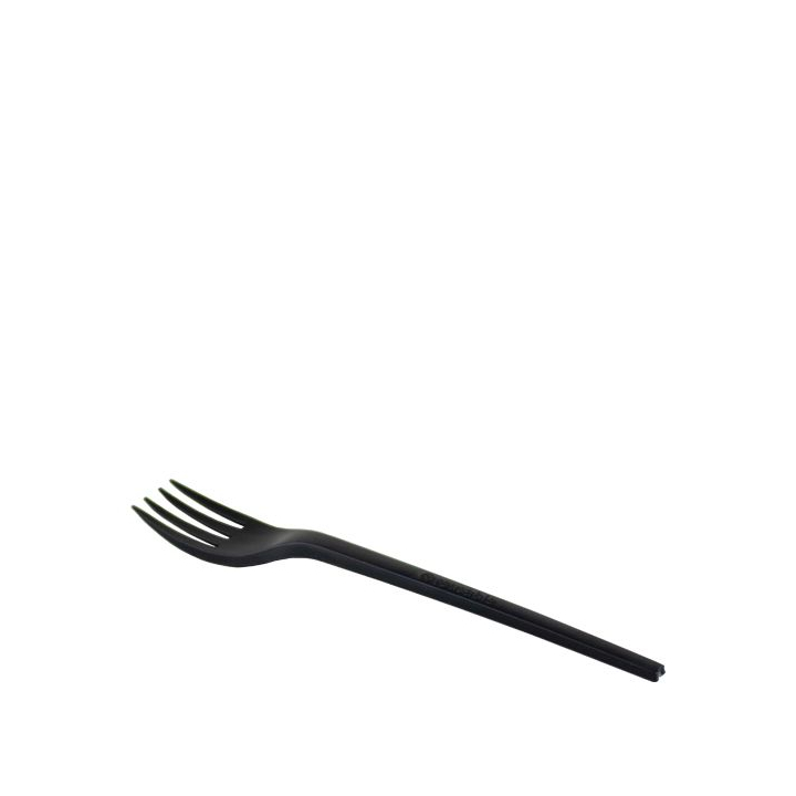 Vork, CPLA, re-usable, 16.8cm, zwart (1000 stuks) - 0