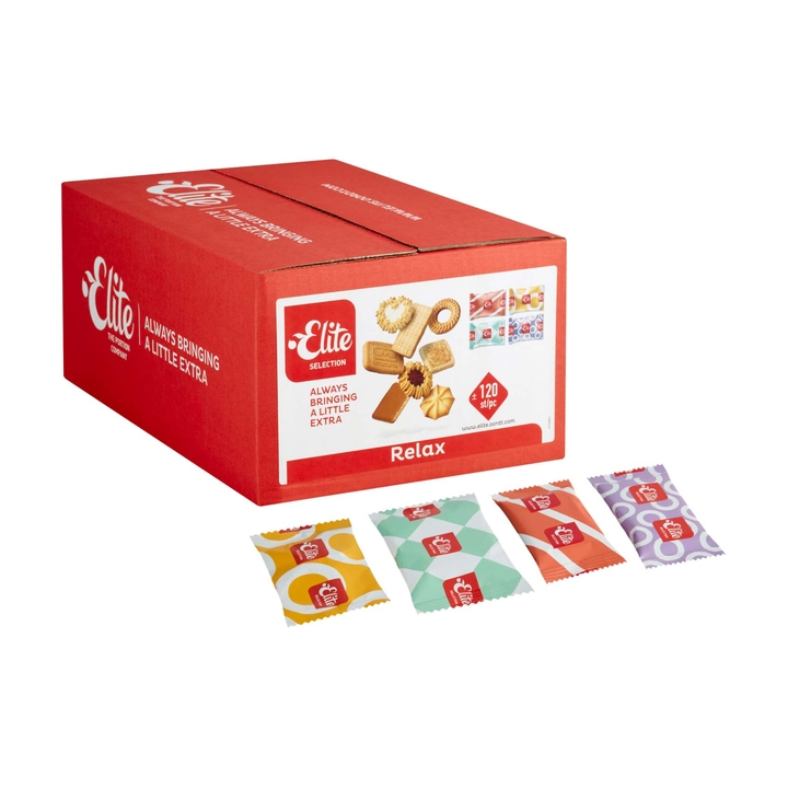 Elite Relax, koekmix, 120 stuks, bixcuits assortiment, 60101199 (1 doos) - 0