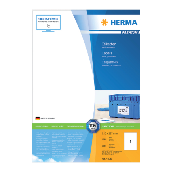 Etiket herma superprint 4428 a4 100st - 0