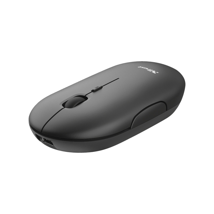 Muis trust puck draadloos oplaadbaar zwart(24059) - 0