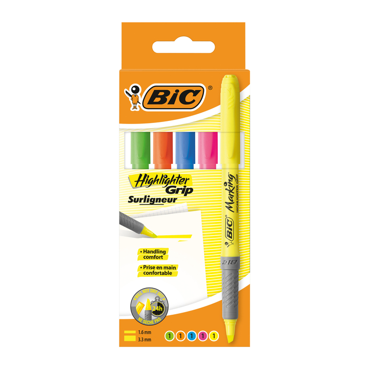 Markeerstift bic grip ass(896055) - 0