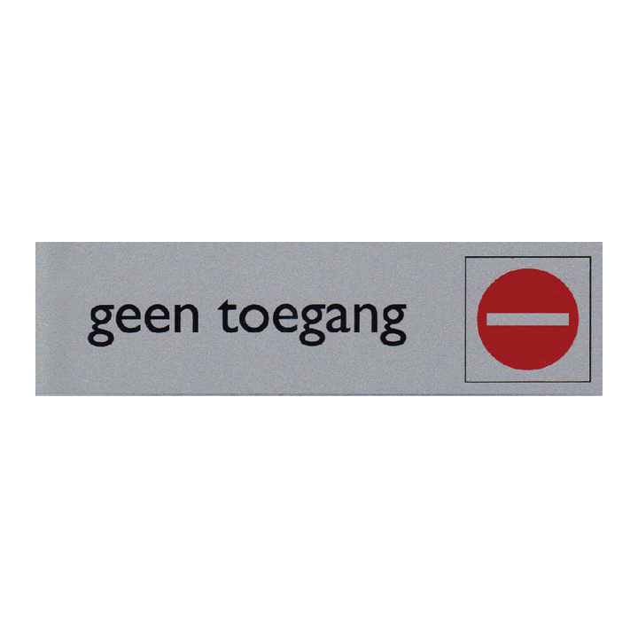 Infobord pictogram geen toegang 165x44mm - 0