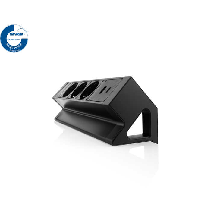 Filex, Power Desk Up 2.0, 3x 230V, 1x USB A+C, zwart - 1