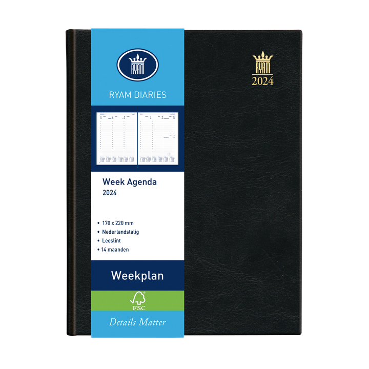 Agenda ryam weekplan 2025, 170x220mm - 0