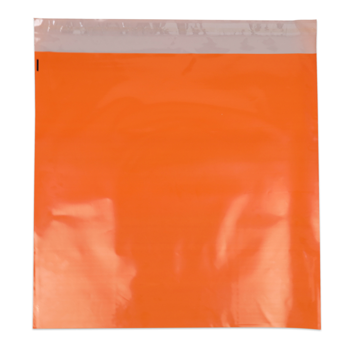 Verzendzak, plastic,  50x46cm+klep, oranje (250 stuks) - 0