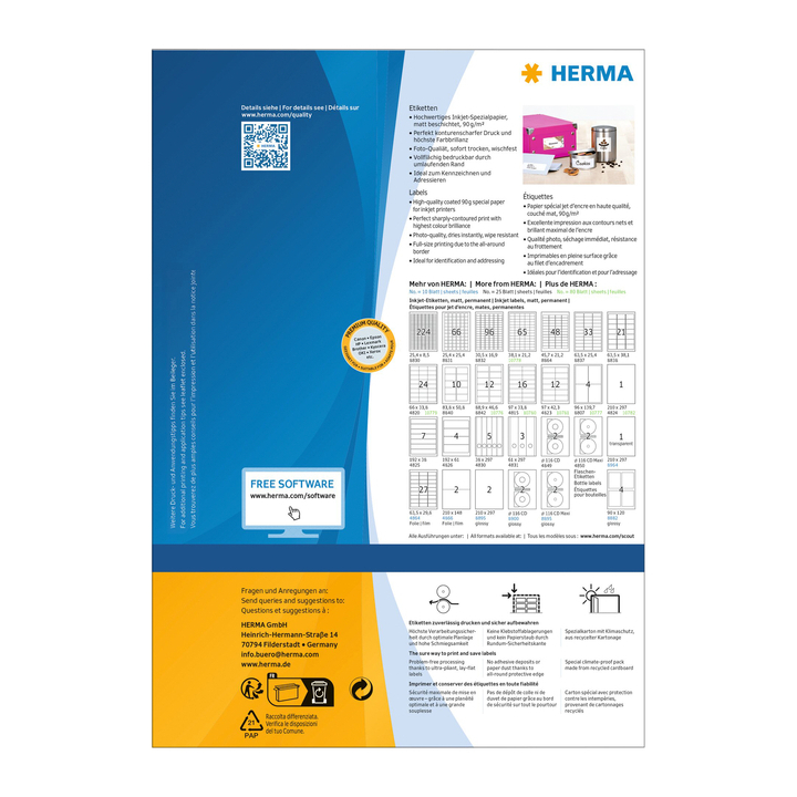 Etiket herma 10781 97x42.3mm wit 960stuks(10781) - 1
