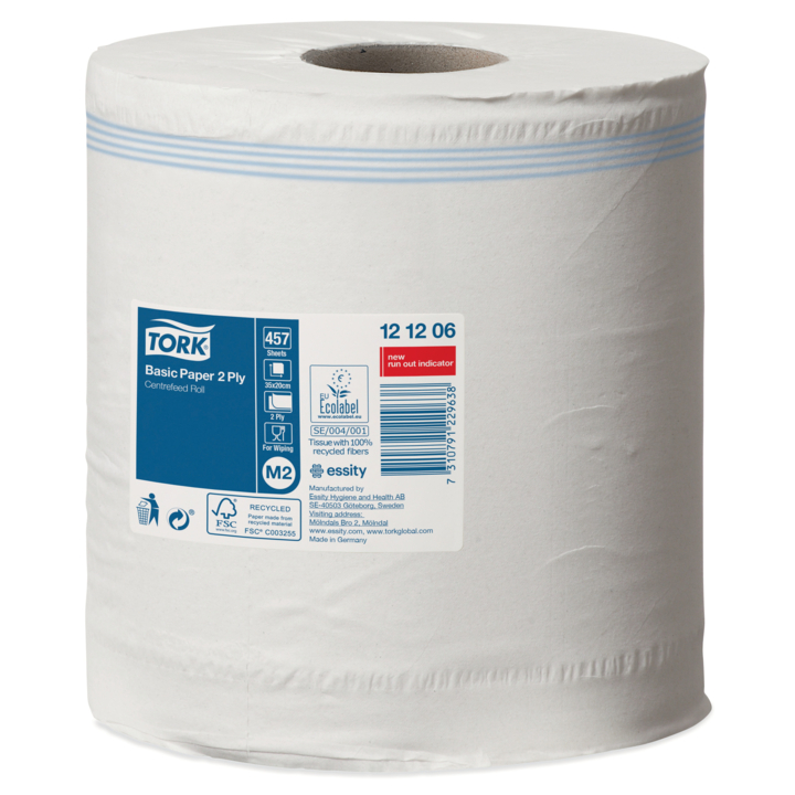 Tork Universal | Midi Poetsrol | 160 Meter | 2-Laags | Recycled | M2 | Wit | 121206 (6 stuks) - 1
