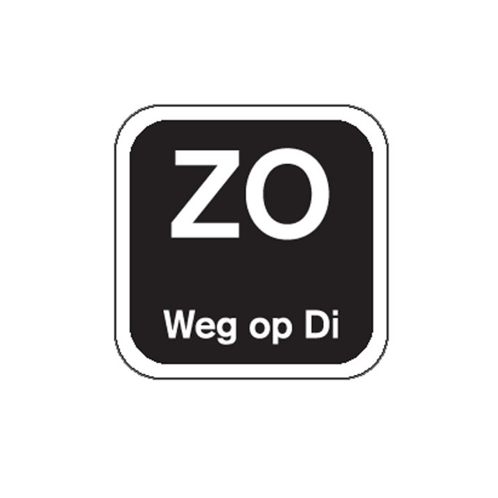 Etiketten, 19x19mm, Zwart, Zo weg op Di (1000 stuks) - 0