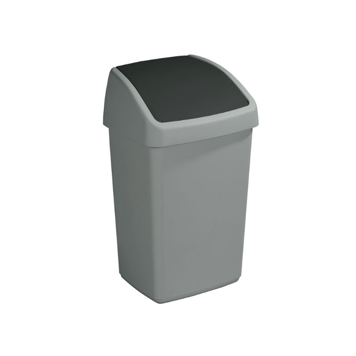 Delta, afvalbak met swingdeksel, 25 liter, grijs, VB 134119 - 0