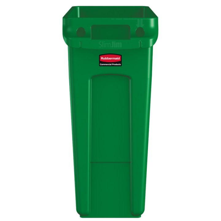 Rubbermaid Slim Jim, afvalbak, 60 liter, groen, VB 227857 - 1
