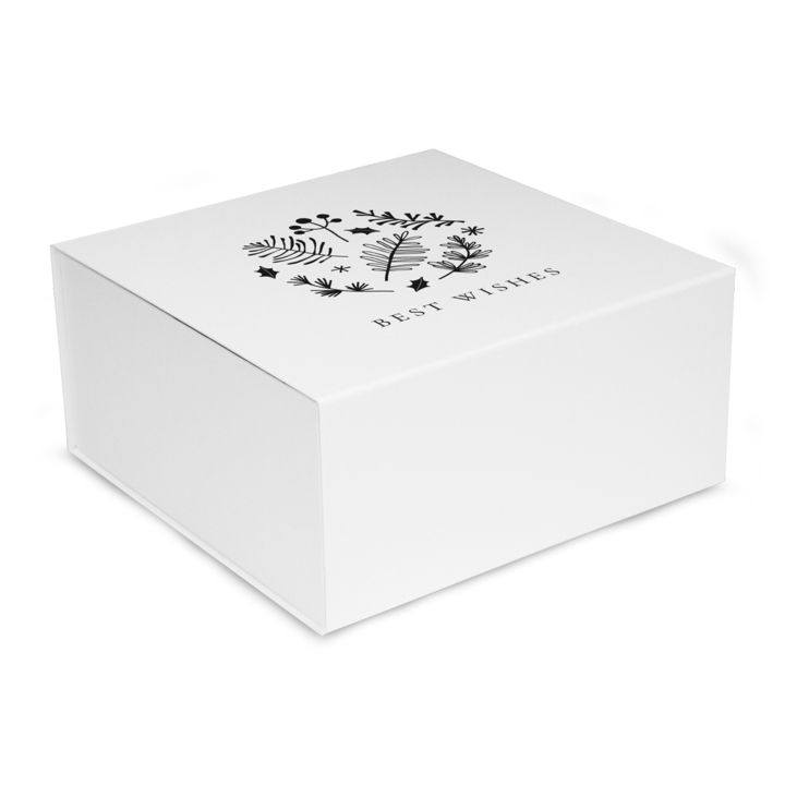Luxe kerstmagneetdoos , Best Wishes, 35x25x10cm, wit (25) - 0
