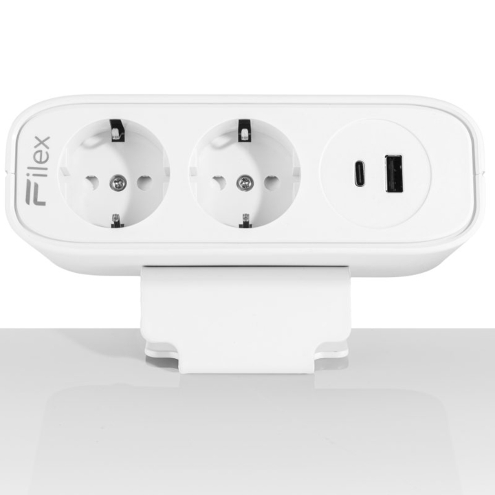 Filex, Power Desk Up EP65, 2x 230V, USB A, USB C (65W), wit - 1