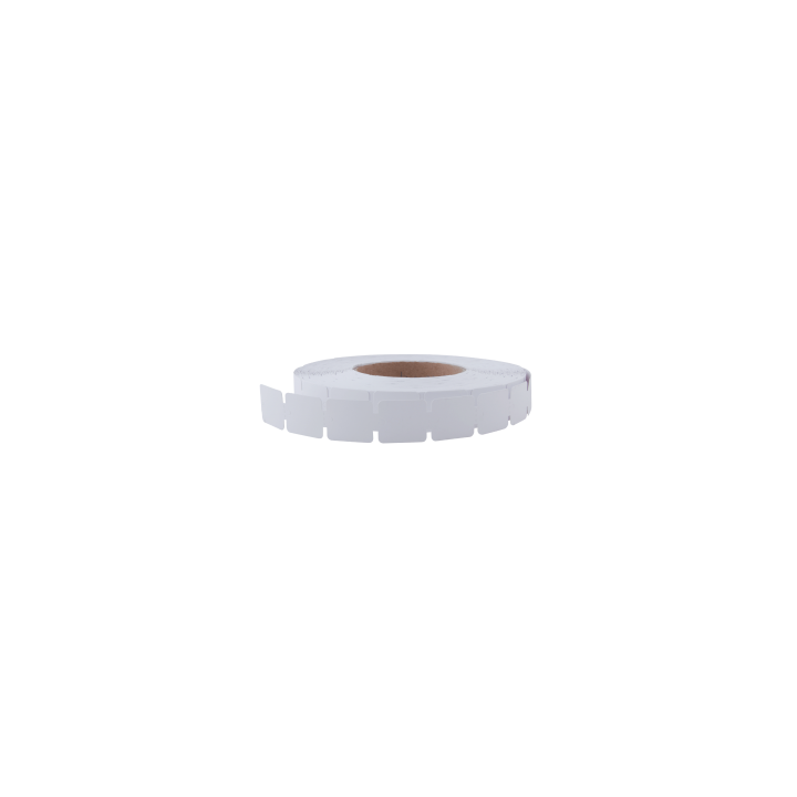 Textielkaartjes op rol, 26x30mm, wit (2000 stuks) - 0