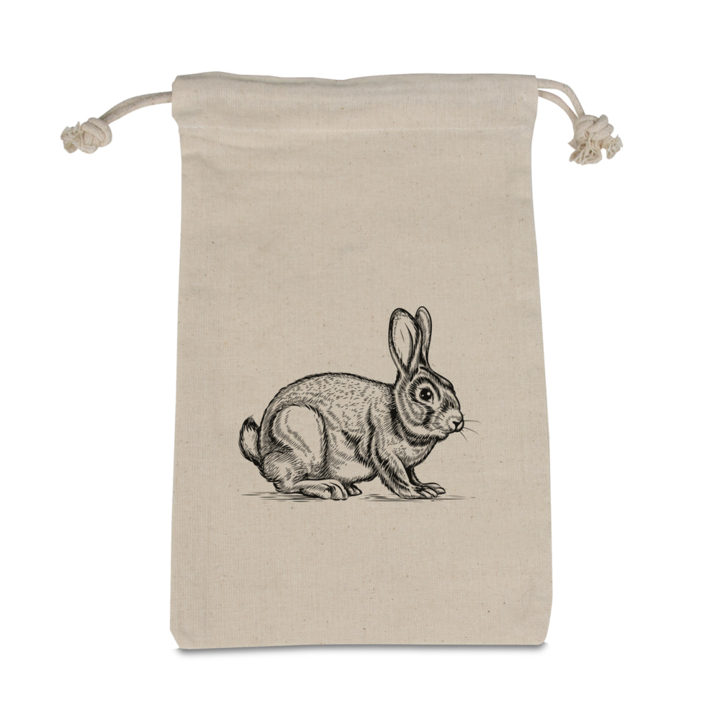 Pasen katoenen geschenkzakjes,Bunny, 40x50cm, Ecru, (100st) - 0