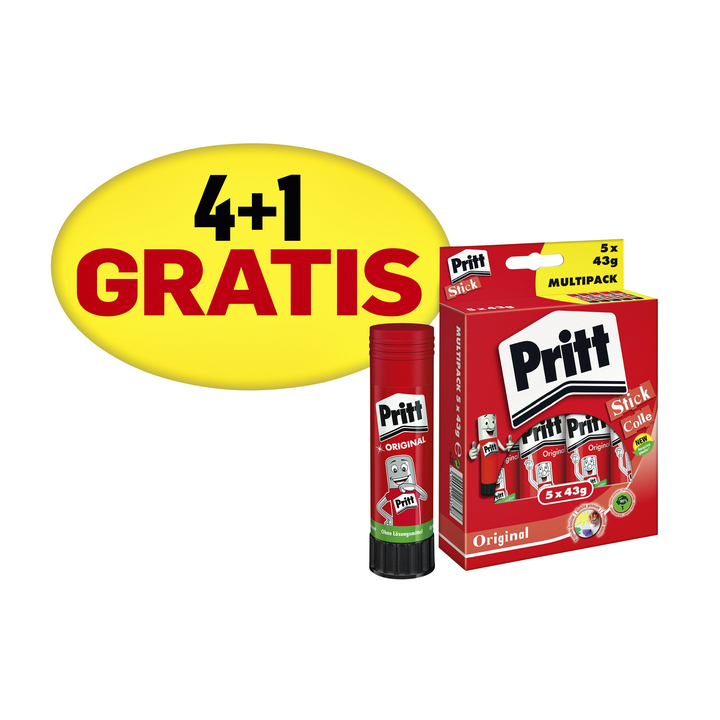 Lijmstift pritt pk312 43gr promopack 4+1 gratis(1445029) - 0