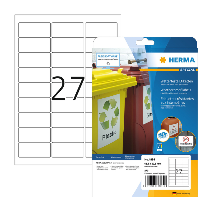 Etiket herma inkprint 4864 63.5x29.6mm 270st - 0