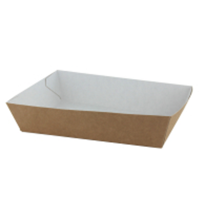 Snackbakje, A50, 160x110x40mm, bruin-wit  (500 stuks) - 0